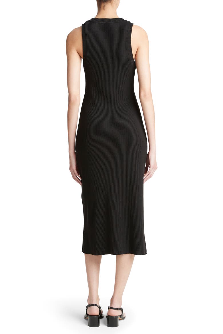 Rib Tank Midi Dress, Alternate, color, BLACK