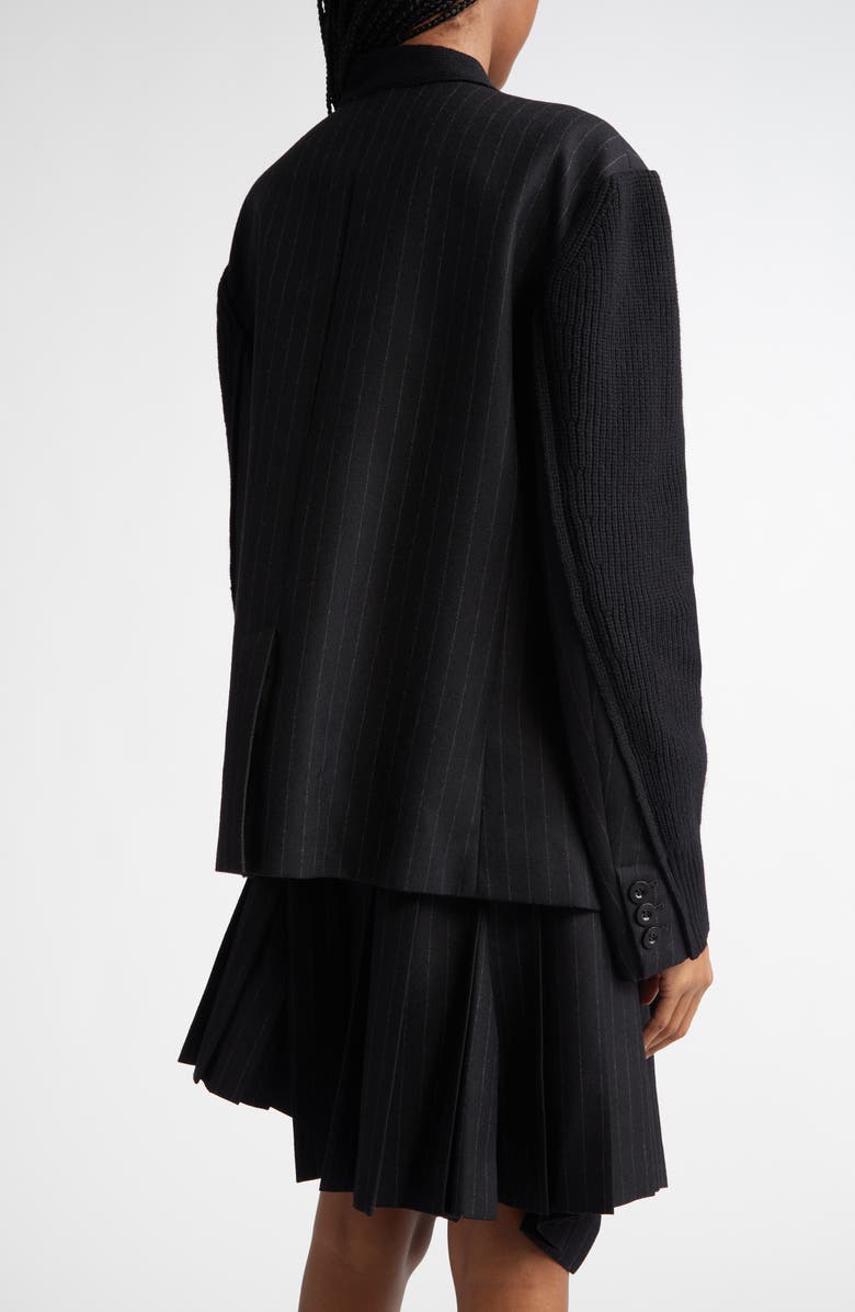 Sacai Mixed Media Wool Cardigan, Alternate, color, 