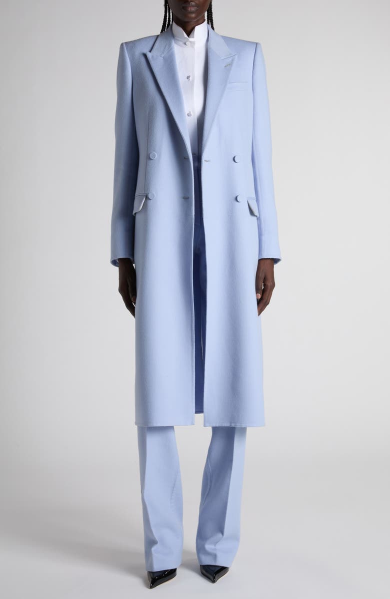 TOM FORD Double Face Light Wool Blend Double Breasted Coat, Alternate, color, Gv126 Baby Lavender