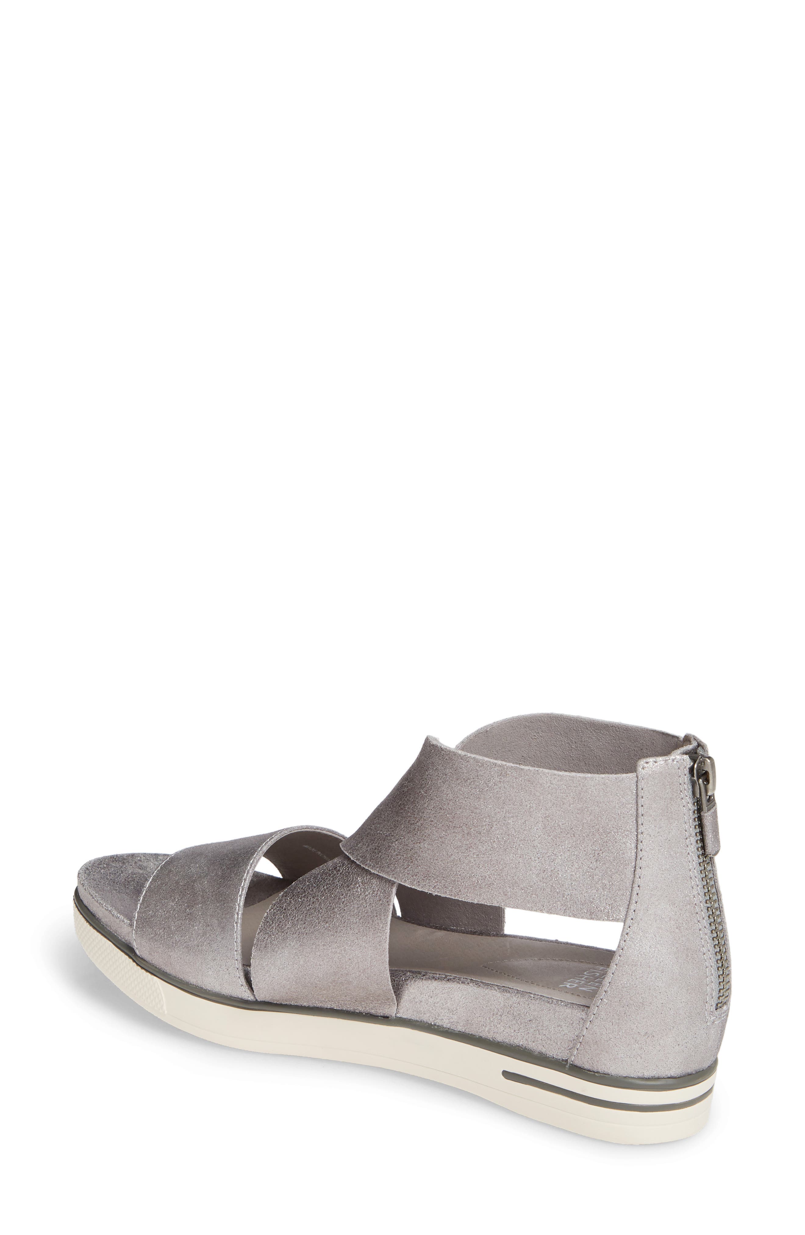 Sport Platform Sandal, Alternate, color, SILVER SUEDE