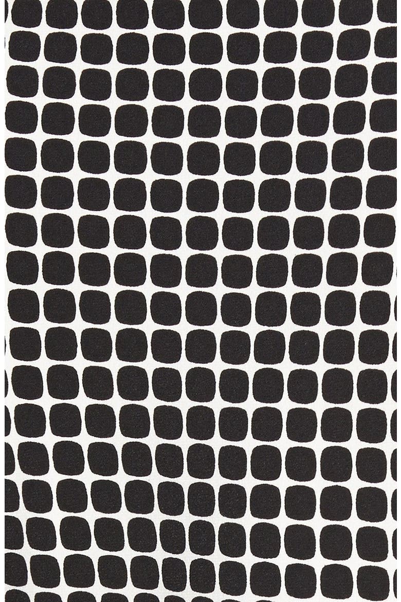 'Graphic Boxes' Hardware Detail Print Keyhole Neck Cap Sleeve Top, Alternate, color, RICH BLACK