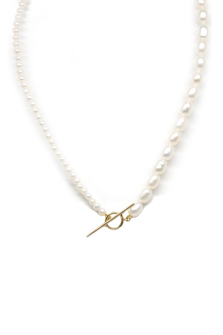 Contrast Cultured Pearl & Keshi Pearl Necklace, Main, color, 14KYG