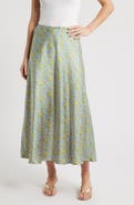 CITY BLUES Bias Cut Satin Maxi Skirt