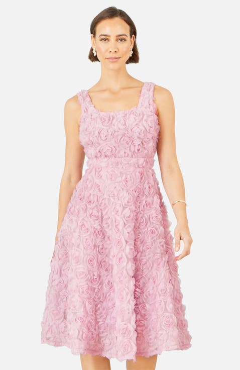 Applique Floral Skater Dress