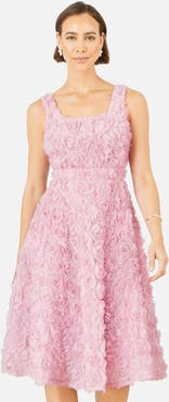 Yumi Applique Floral Skater Dress