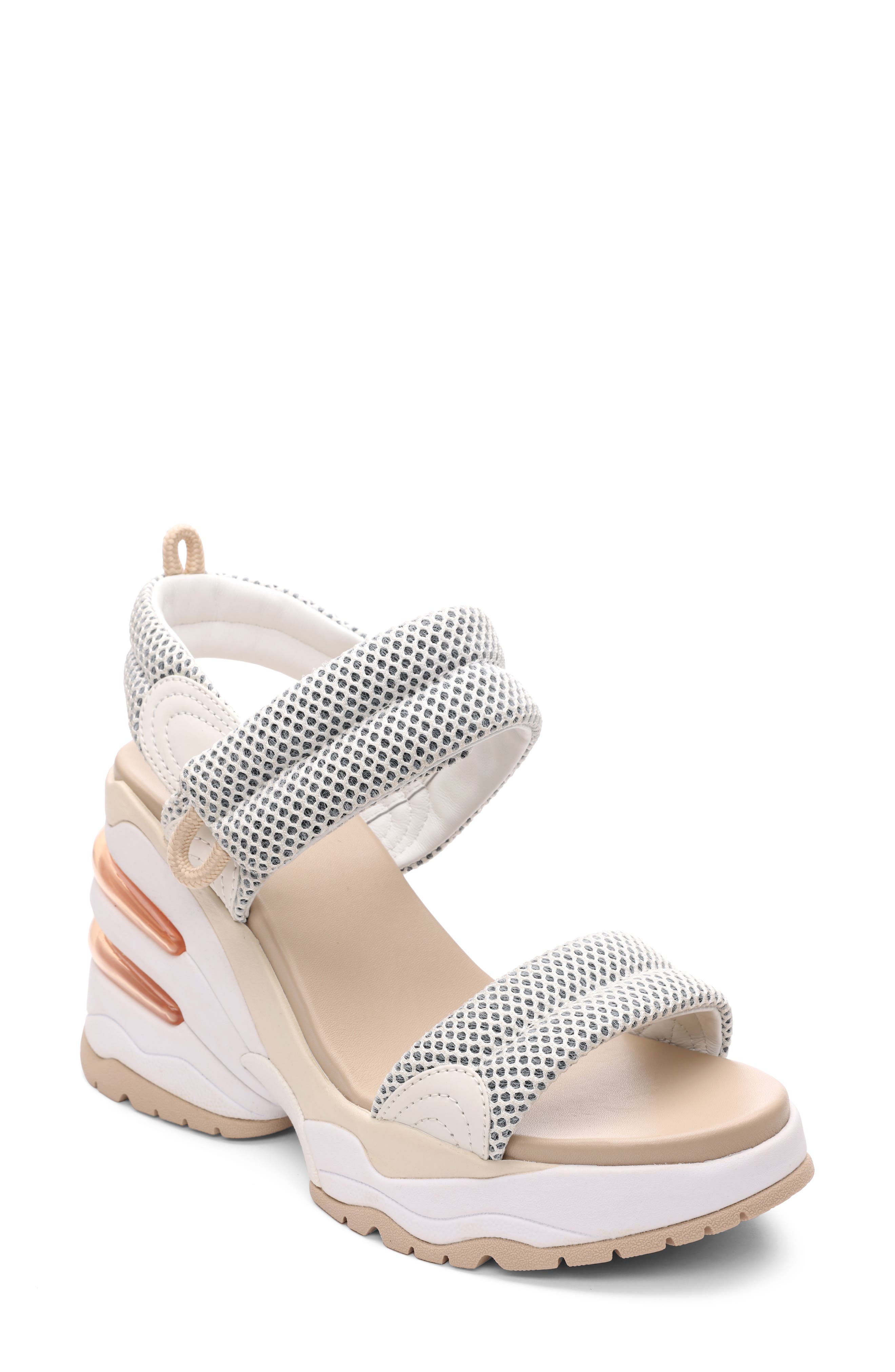 Ash Cosmos Wedge Sandal, Main, color, Eggnog