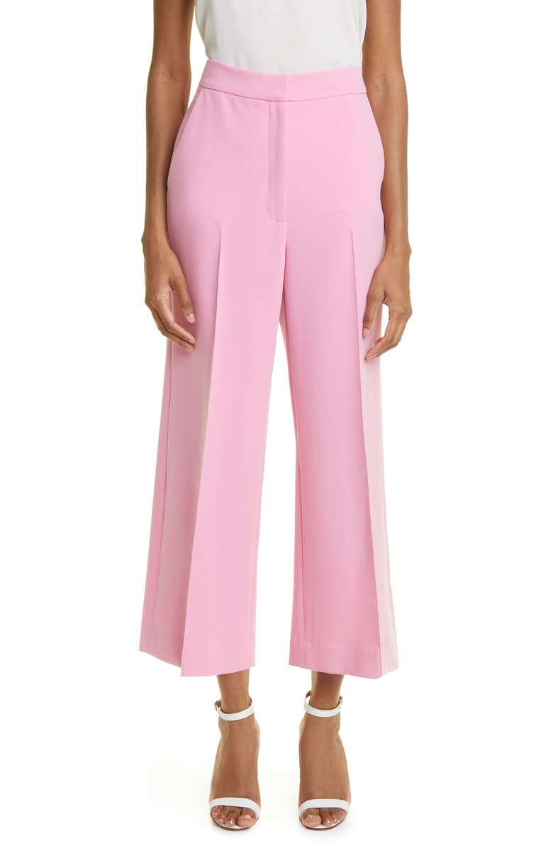 Lela Rose Nora Stretch Crepe Wide Leg Pants, Main, color,