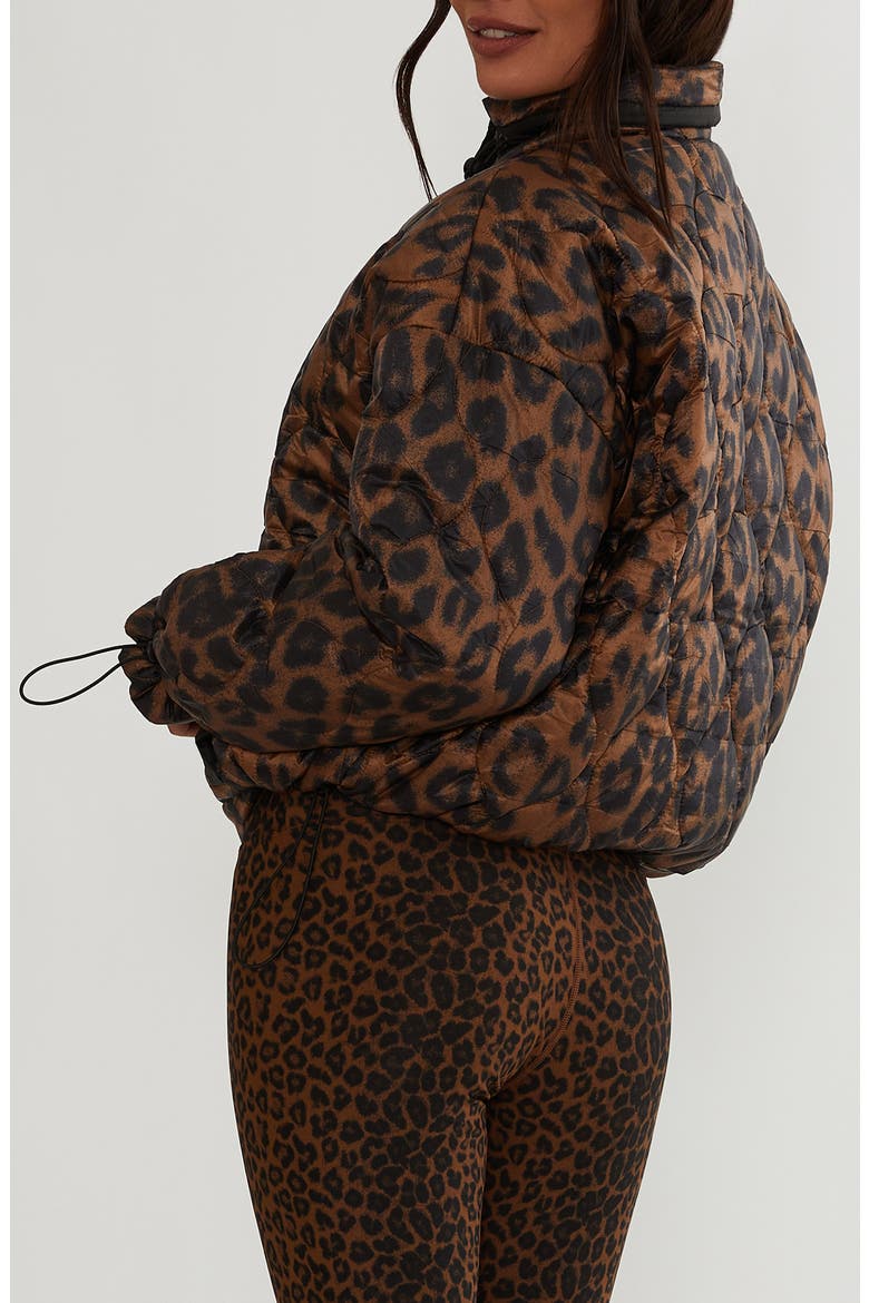 Harvie Leopard Print Quilted Puffer Jacket, Alternate, color, CARAMEL LEOPARD