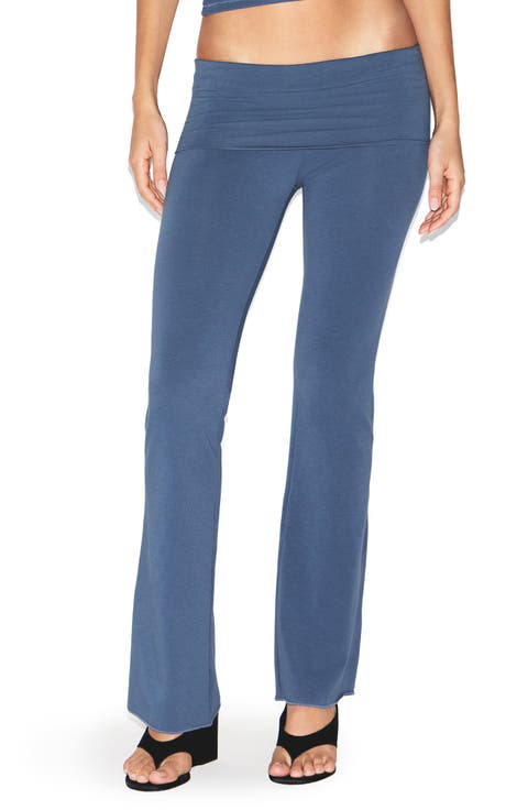Stretch Cotton Jersey Foldover Pants (Regular & Plus)