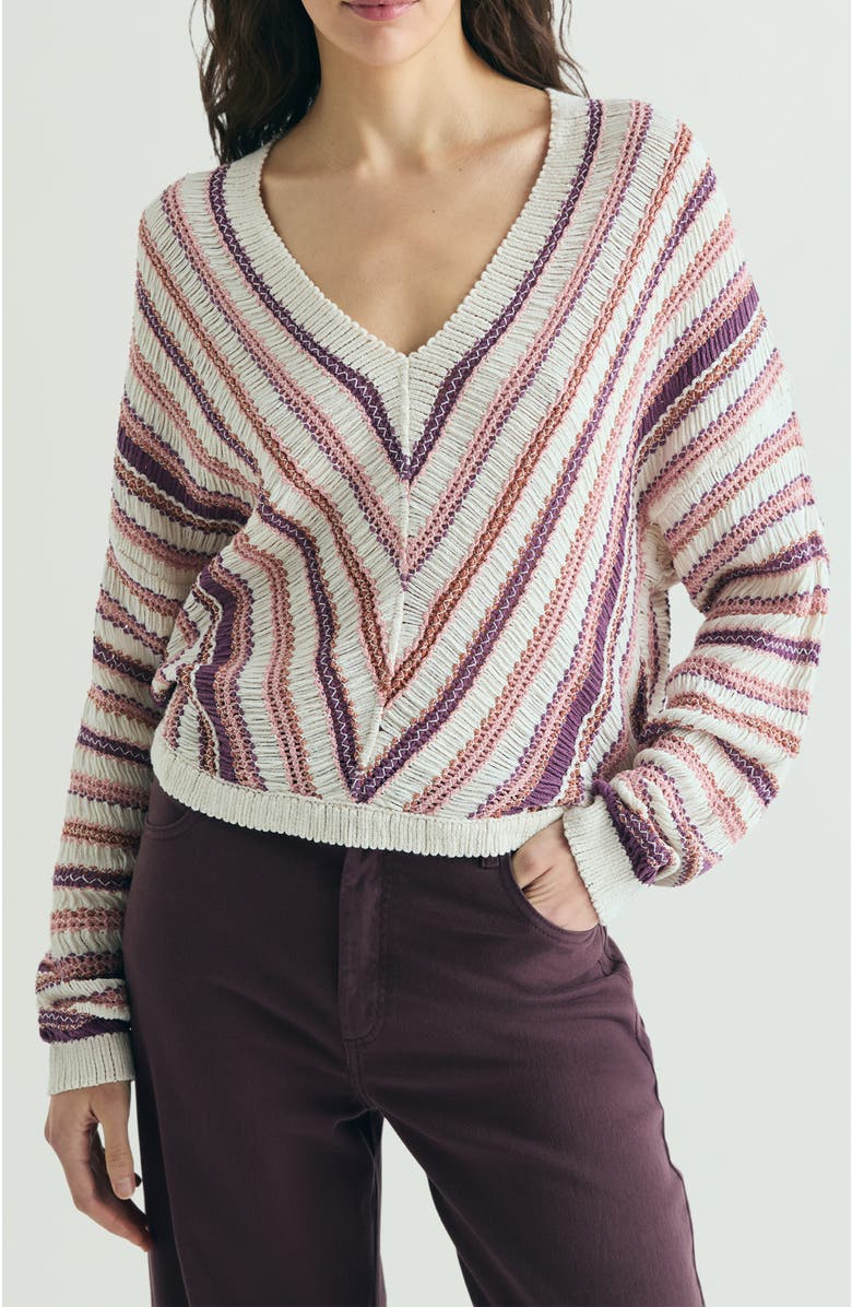 Scalpers Multicolored Striped Sweater, Main, color, Ecrumulticolor