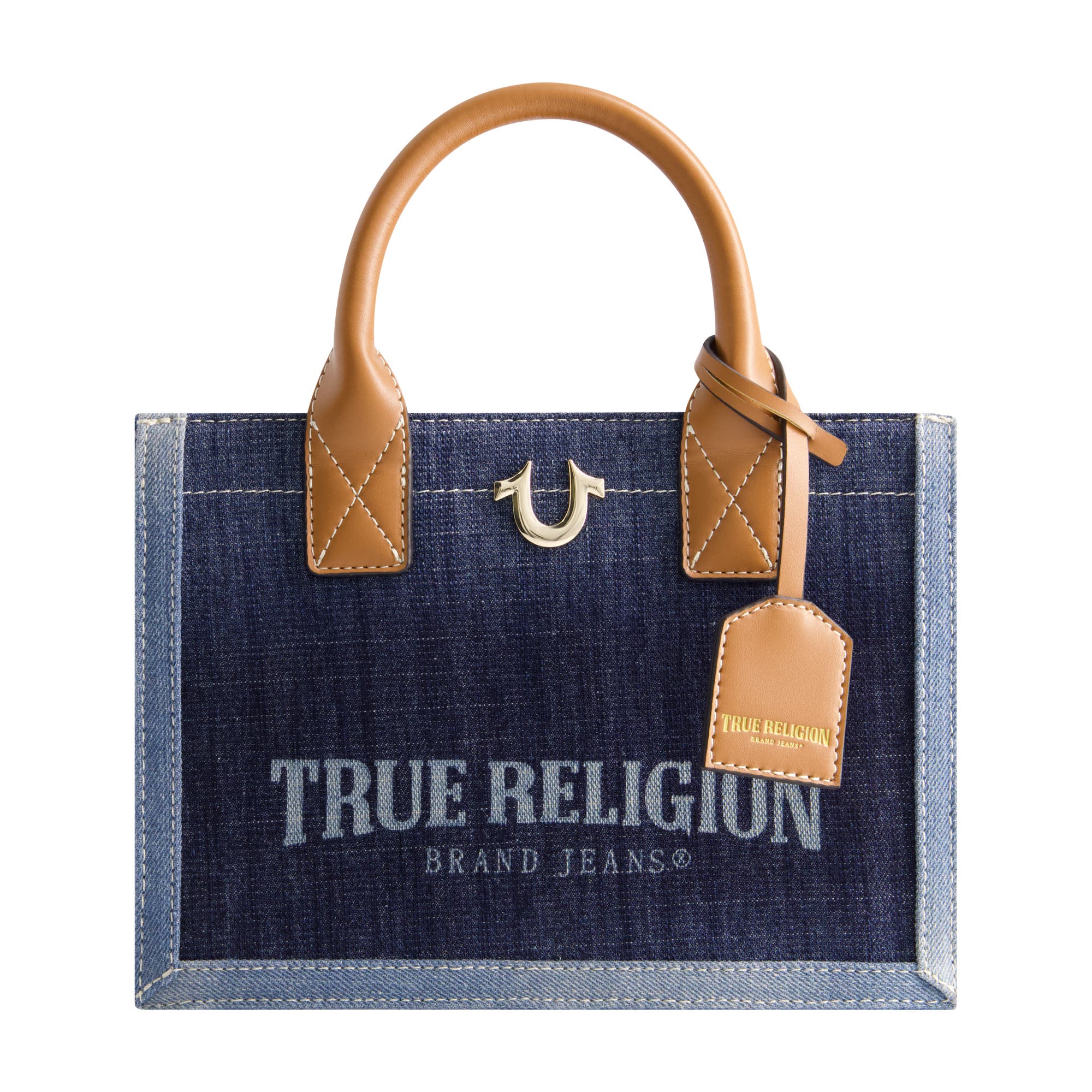 True Religion Modern Edge Denim Tote, Main, color, Denim/Blue