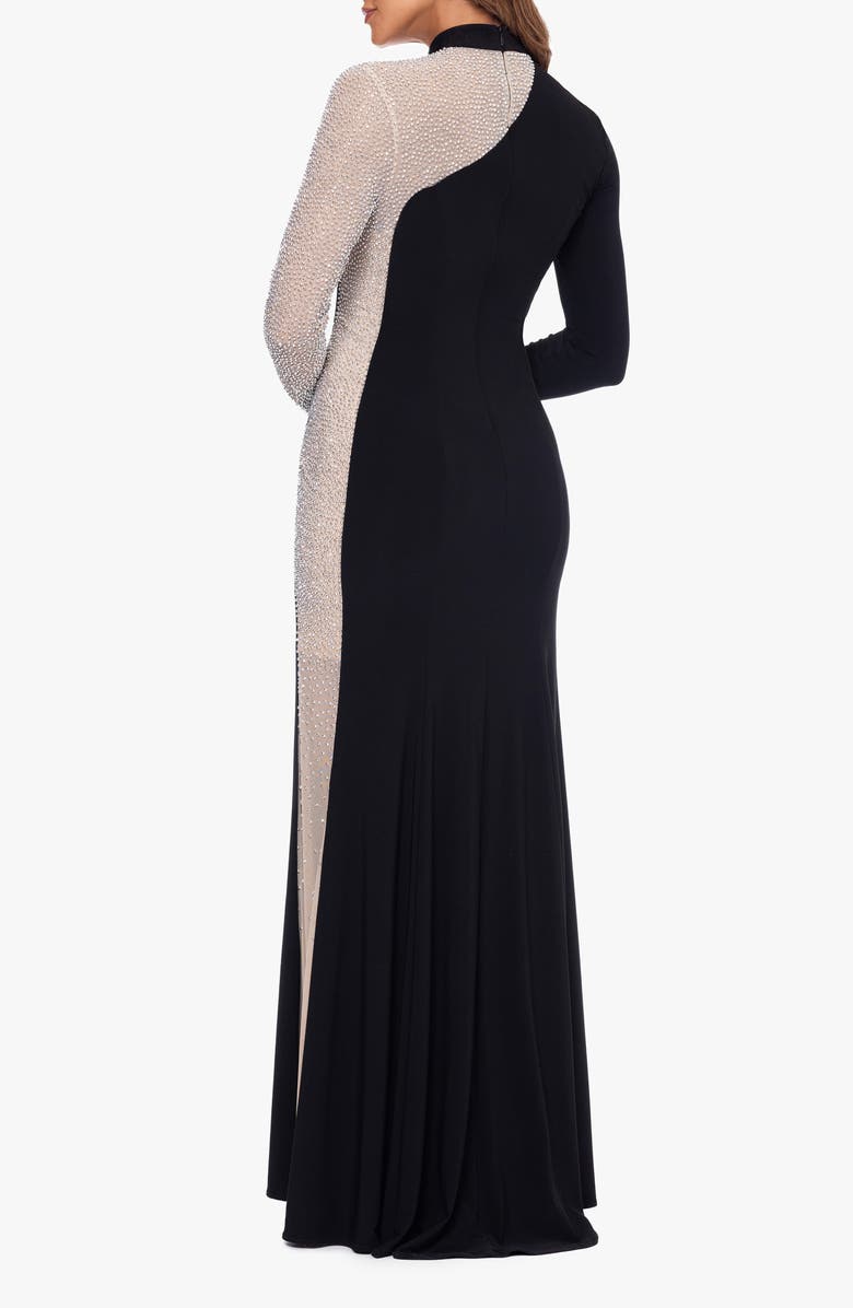 Xscape Evenings Bead Detail Long Sleeve Body-Con Gown, Alternate, color,