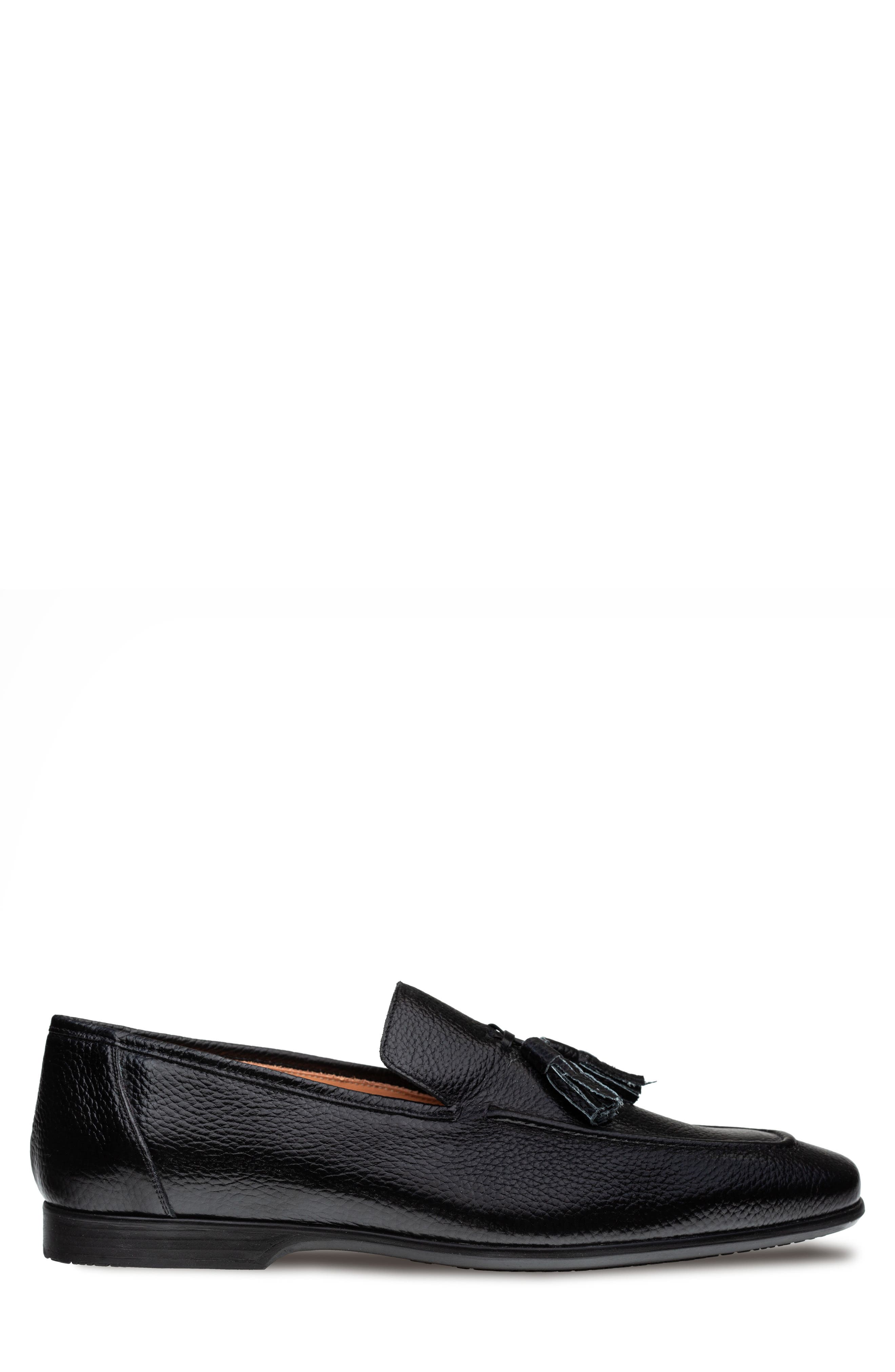 Tassel Leather Loafer, Alternate, color, BLACK
