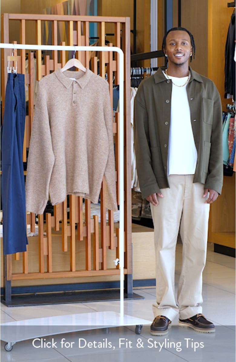 Oversize Rib Polo Sweater, sales video thumbnail
