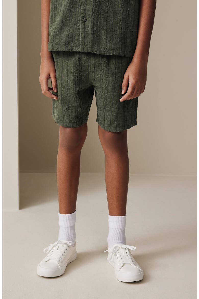 Kids' Textured Camp Shirt & Shorts Set, Alternate, color, GREEN