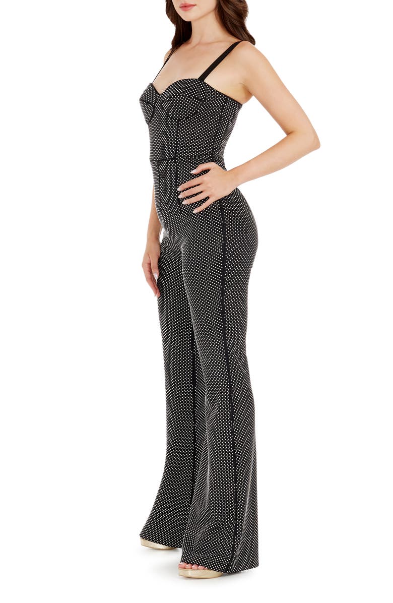 Dress the Population Presley Metallic Dot Jumpsuit, Alternate, color, Black/ Silver