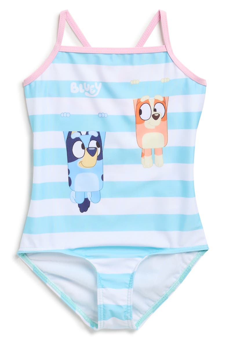 Kids' Bluey One-Piece Swimsuit, Main, color, AQUA