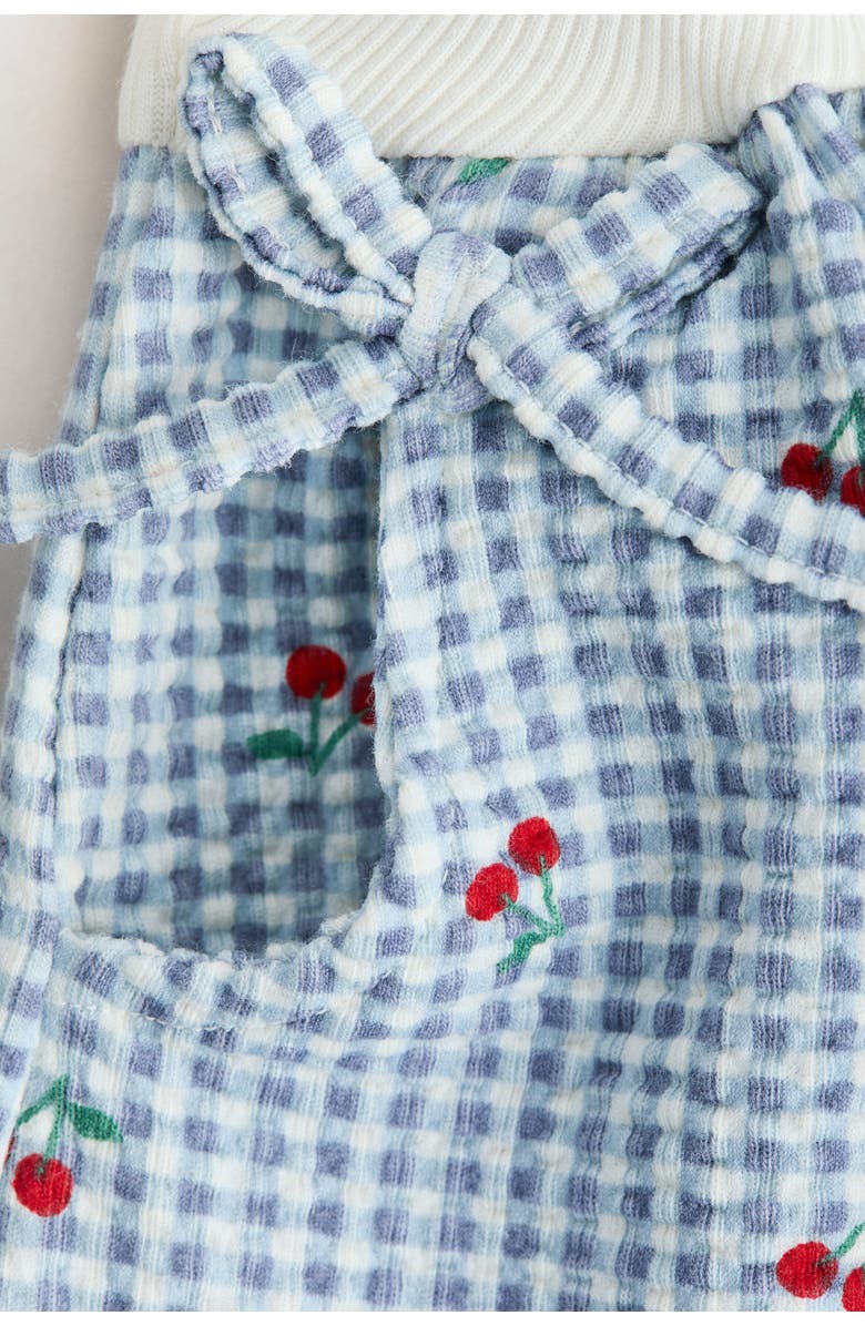 H&M Textured Jersey Dress, Alternate, color, Light Blue/Checked