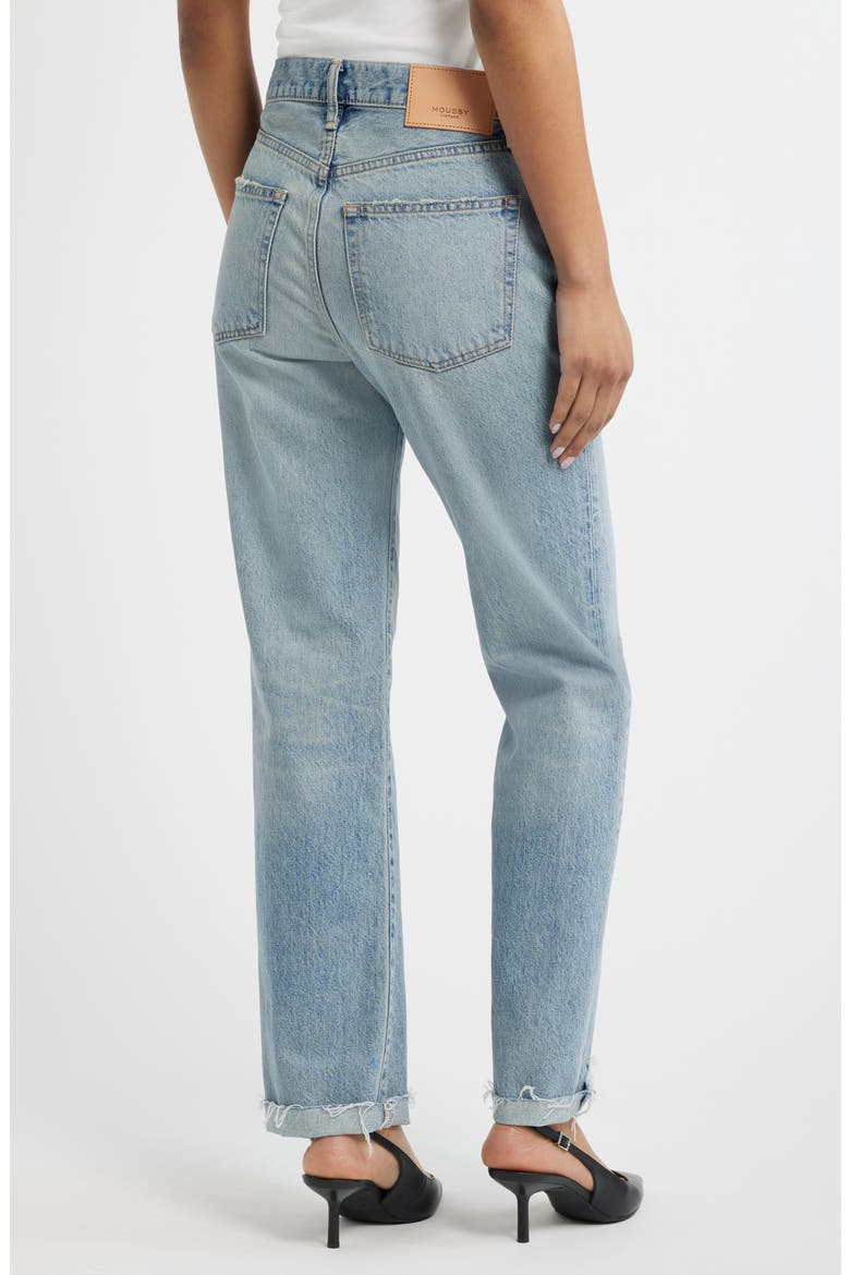 Copper High Waist Distressed Straight Leg Jeans, Alternate, color, LIGHT BLUE