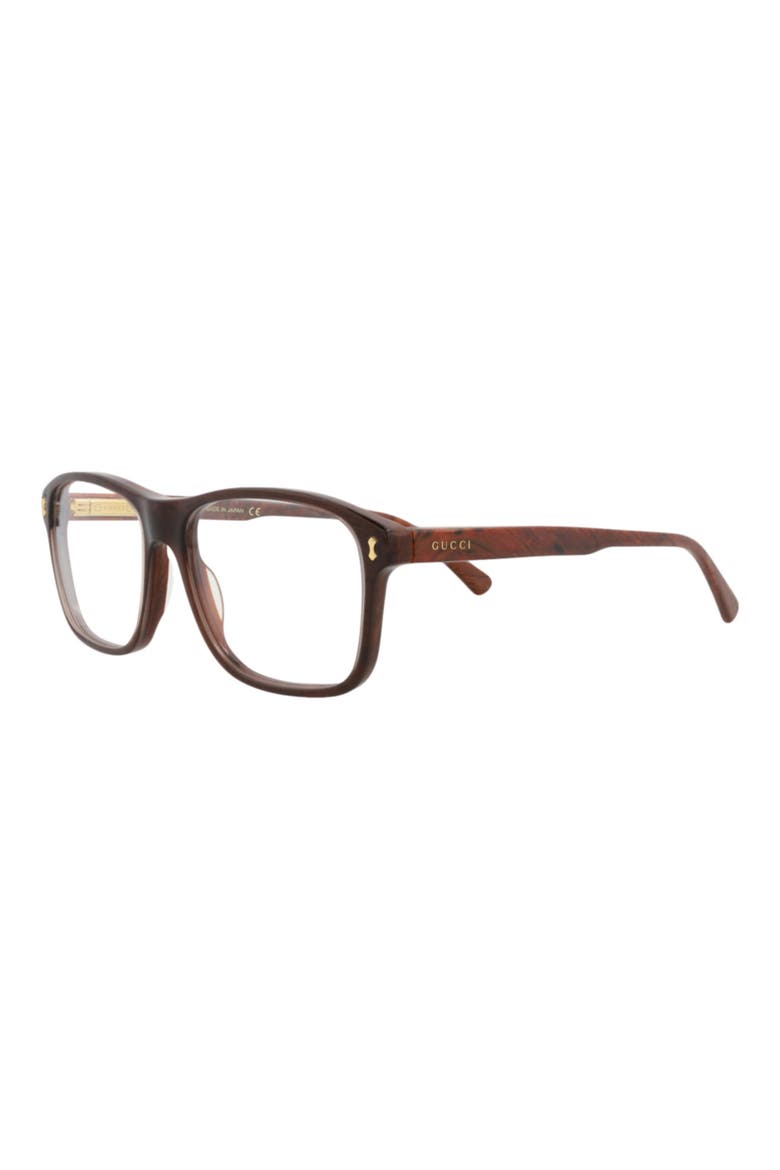 56mm Square Optical Glasses, Alternate, color, BROWN BROWN TRANSPARENT