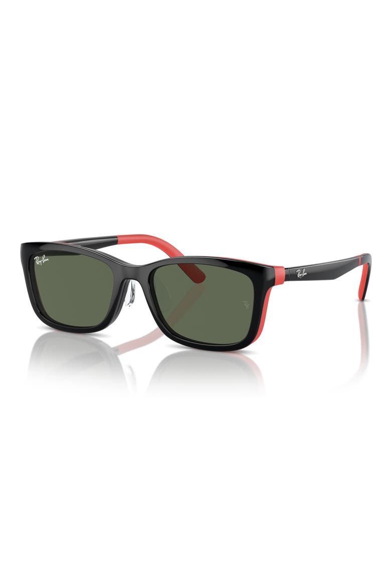 Kids' 49mm Rectangular Optical Glasses & Clip-On Sunglasses, Alternate, color, RED MULTI