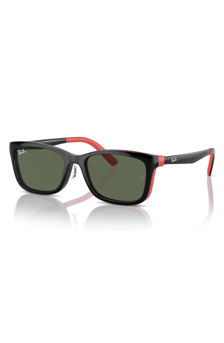 Ray-Ban Kids' 49mm Rectangular Optical Glasses & Clip-On Sunglasses, Alternate, color, Red Multi