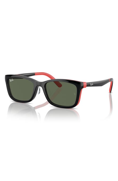 Ray Ban Ray-ban Kids' 49mm Rectangular Optical Glasses & Clip-on Sunglasses In Red Multi