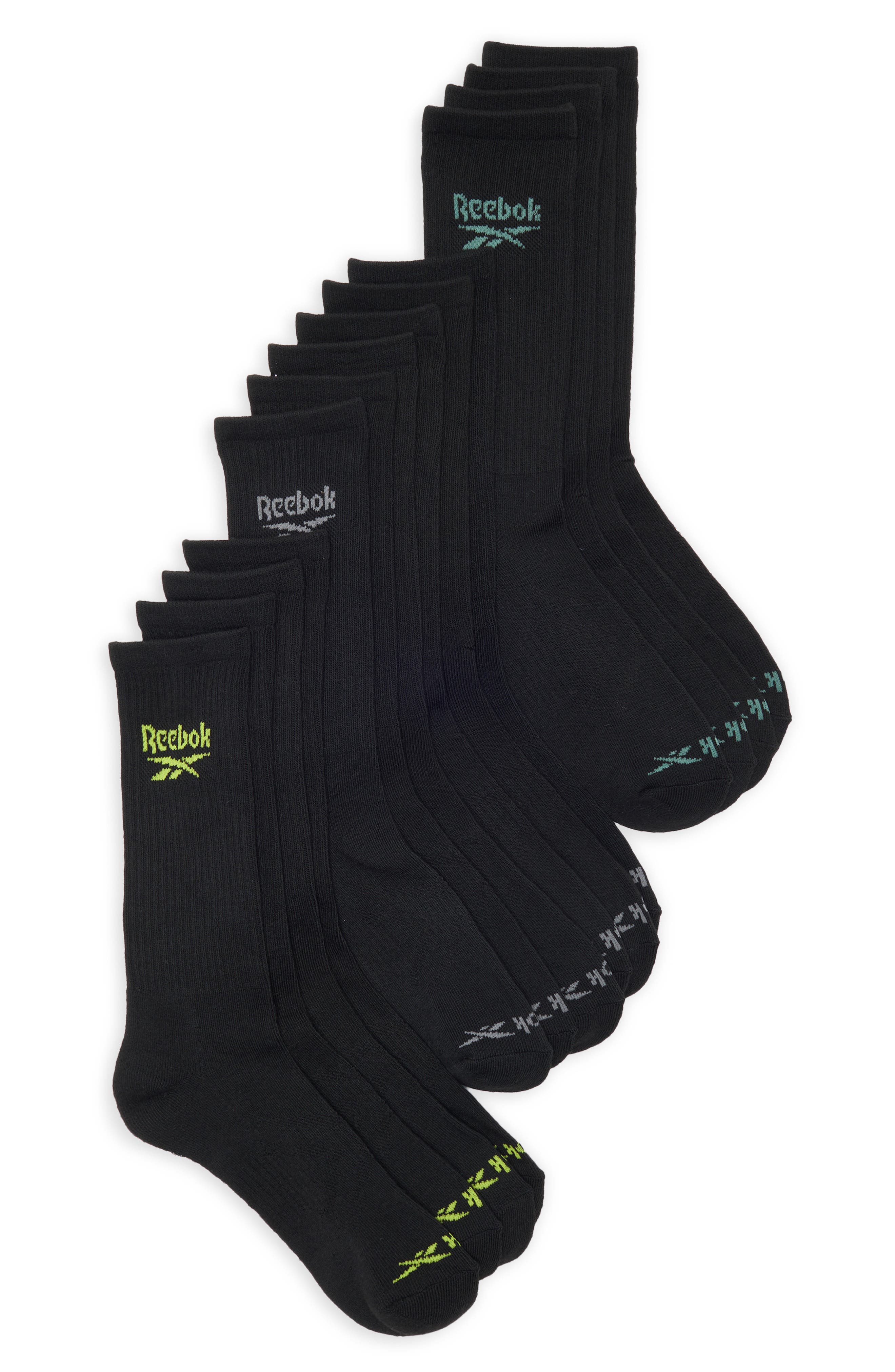 Reebok 7-Pack Assorted Terry Crew Socks