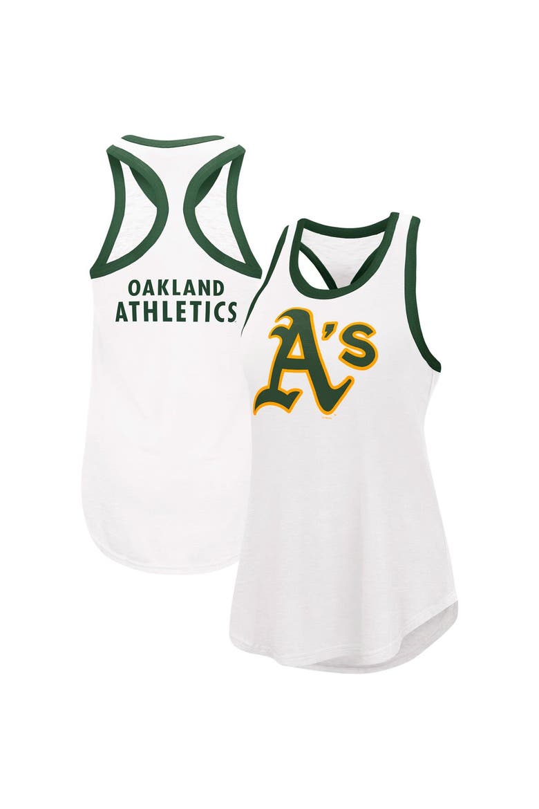 Women's G-III 4Her by Carl Banks White Oakland Athletics Tater Tank Top, Alternate, color, White