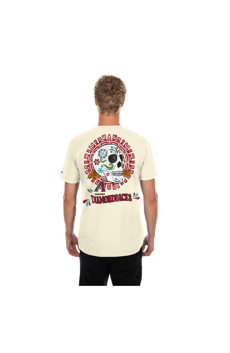 New Era Men's New Era Natural Arizona Diamondbacks Dia de los Muertos Sugar Skull T-Shirt, Alternate, color, Natural