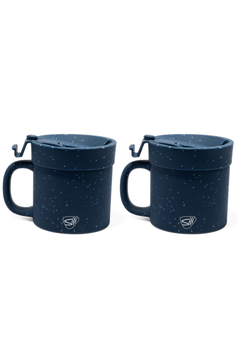 Silipint 2 Pack 16oz Silicone Coffee Mug W/ Lid, Main, color, 