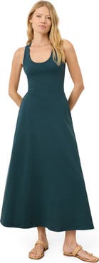Pact Fit & Flare Open Back Maxi Dress Made With Organic Cotton