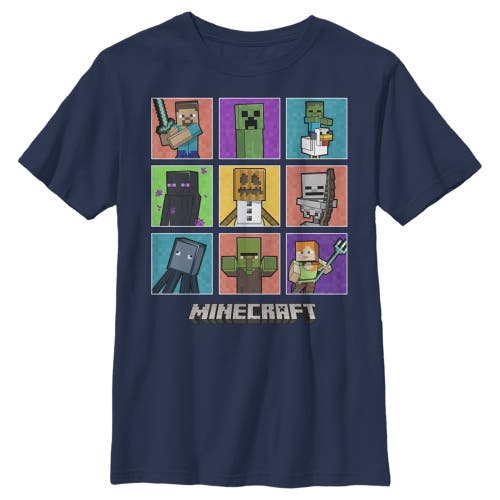 Minecraft Kids' Boy's  Character Boxes  Graphic T-shirt In Blue