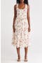 Floral Lace Trim Sleeveless Tiered Midi Dress