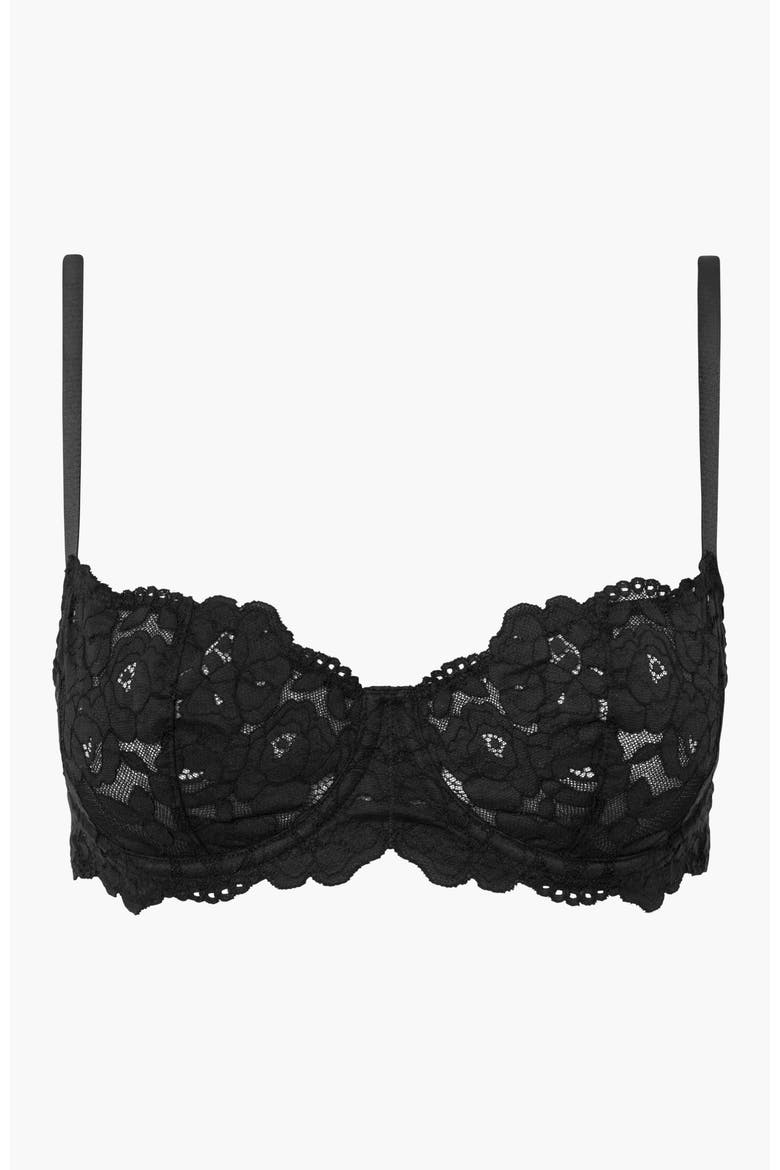 Romanza Balconette Bra, Alternate, color, Black