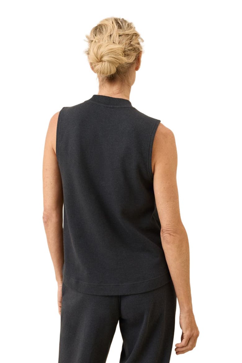 Organic Cotton Airplane Mock Neck Shell, Alternate, color, Charcoal Heather