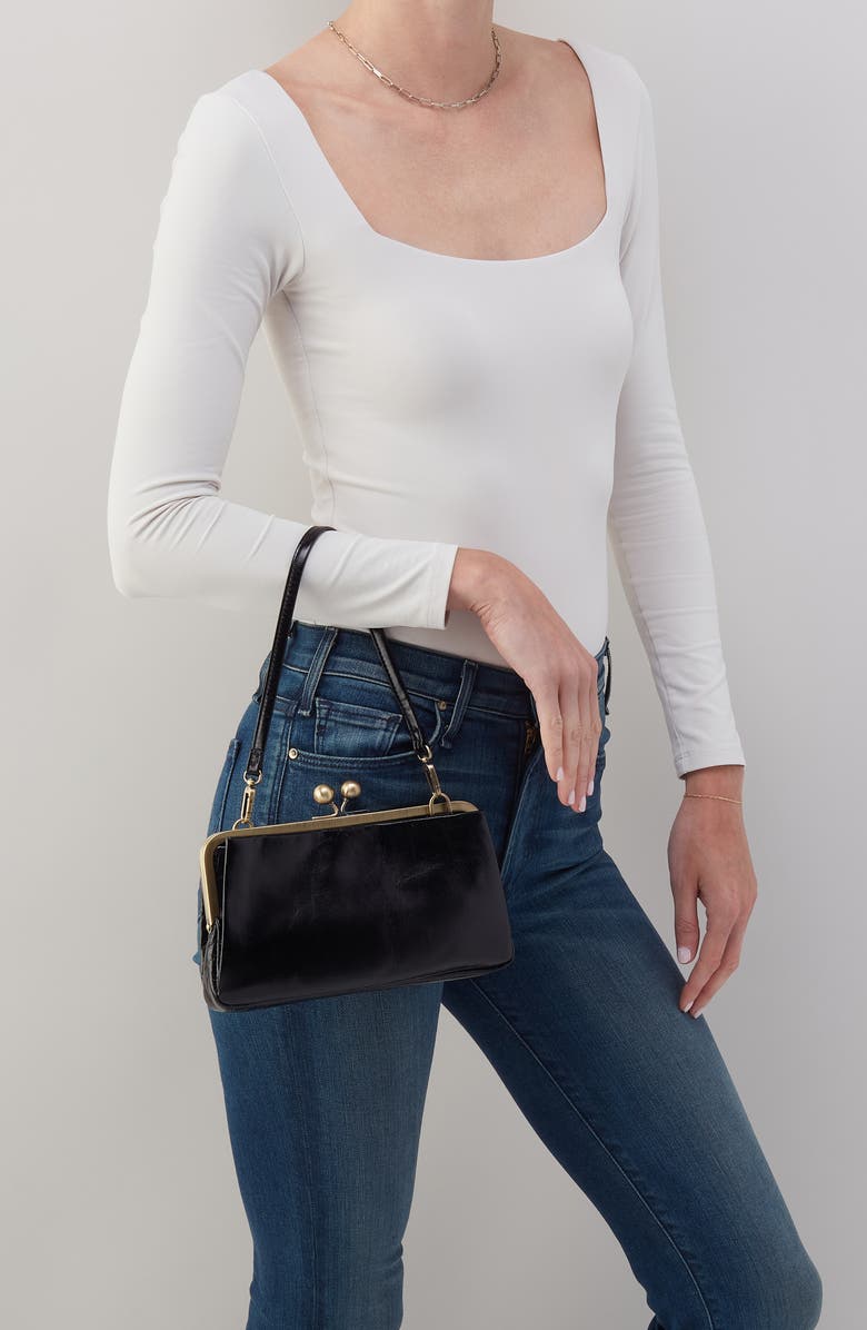 HOBO Lauren Leather Frame Clutch, Alternate, color,