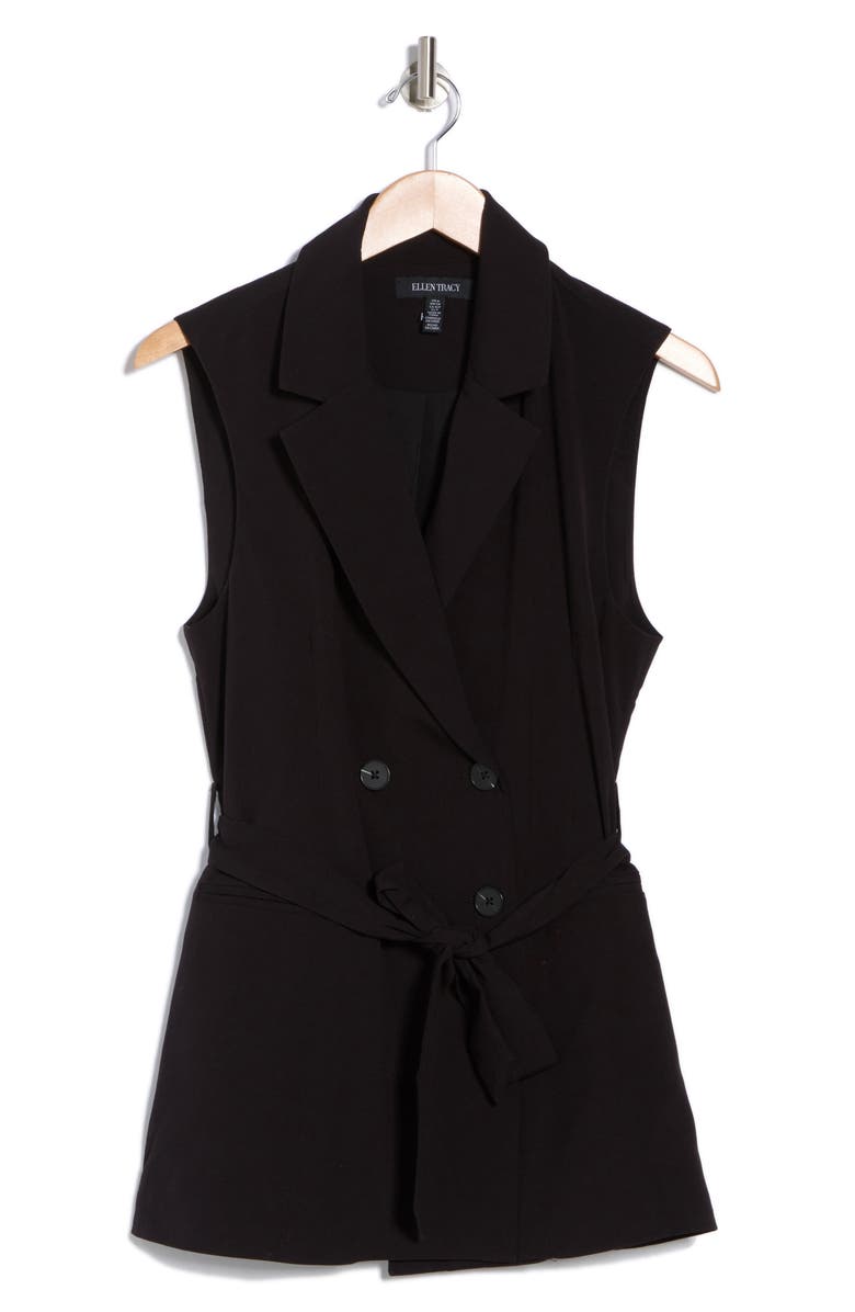 Ellen Tracy Double Breasted Belted Long Vest, Alternate, color, 