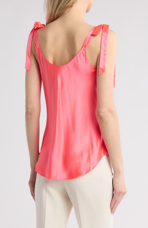 Cinq À Sept Shoulder Tied Marta Cami In Neon Coral