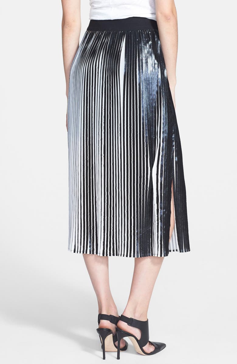 Trouvé Pleated Metallic Midi Skirt, Alternate, color, 