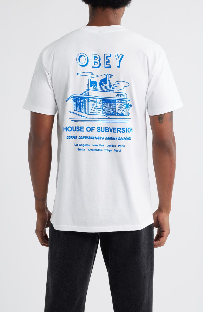 Obey House of Subversion Graphic T-Shirt, Alternate, color, White