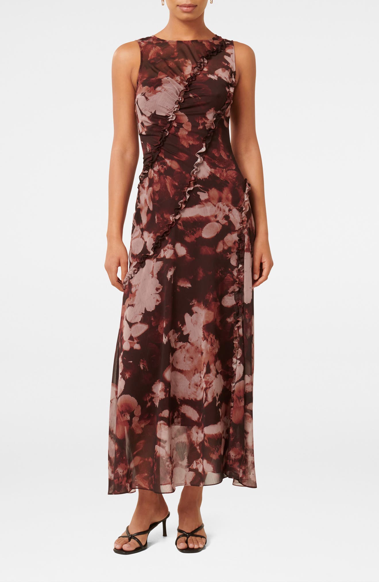 Ever New Kiran Floral Print Sleeveless Maxi Dress in Berry Iris Floral 