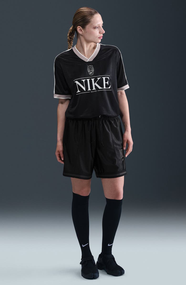 Nike Sportswear V-Neck Graphic Jersey, Alternate, color, Black/ Sail/ College Grey