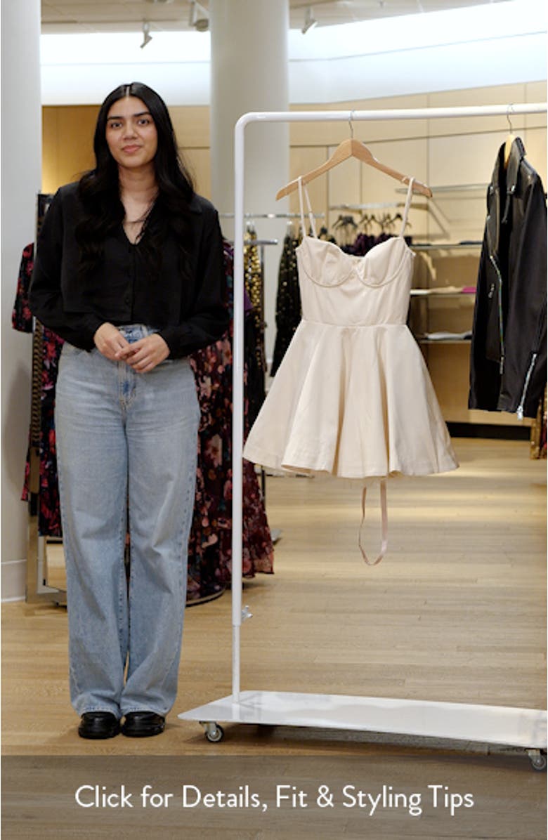 Minimoiselle Bustier Stretch Satin Minidress, sales video thumbnail