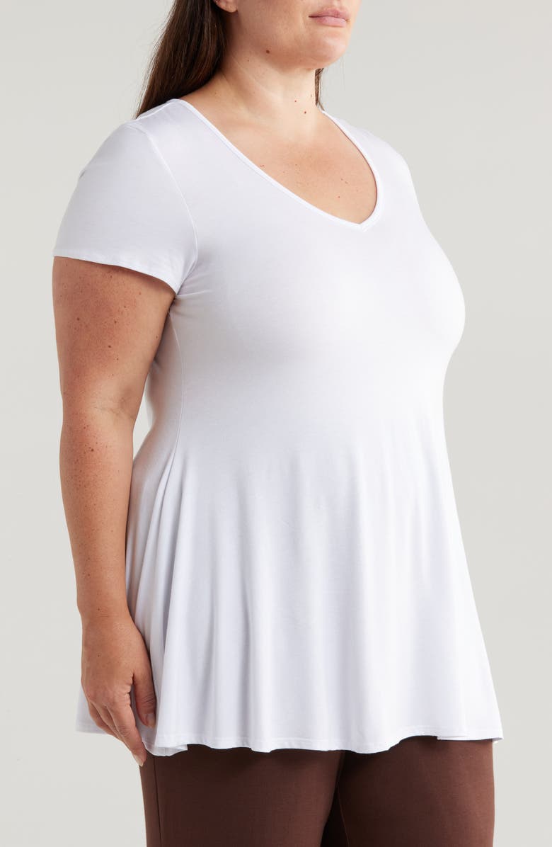 24seven Comfort Apparel V-Neck Jersey Swing Top, Alternate, color, White