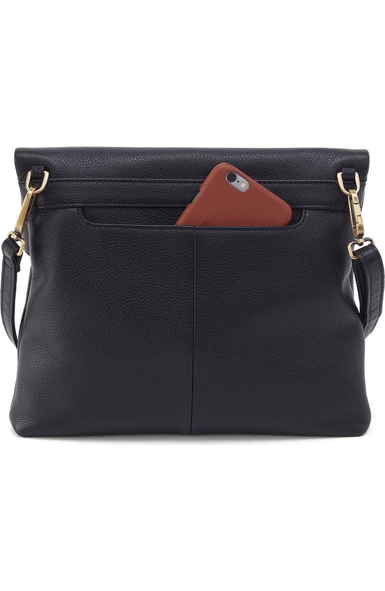 HOBO Draft Leather Crossbody Bag, Alternate, color, Black