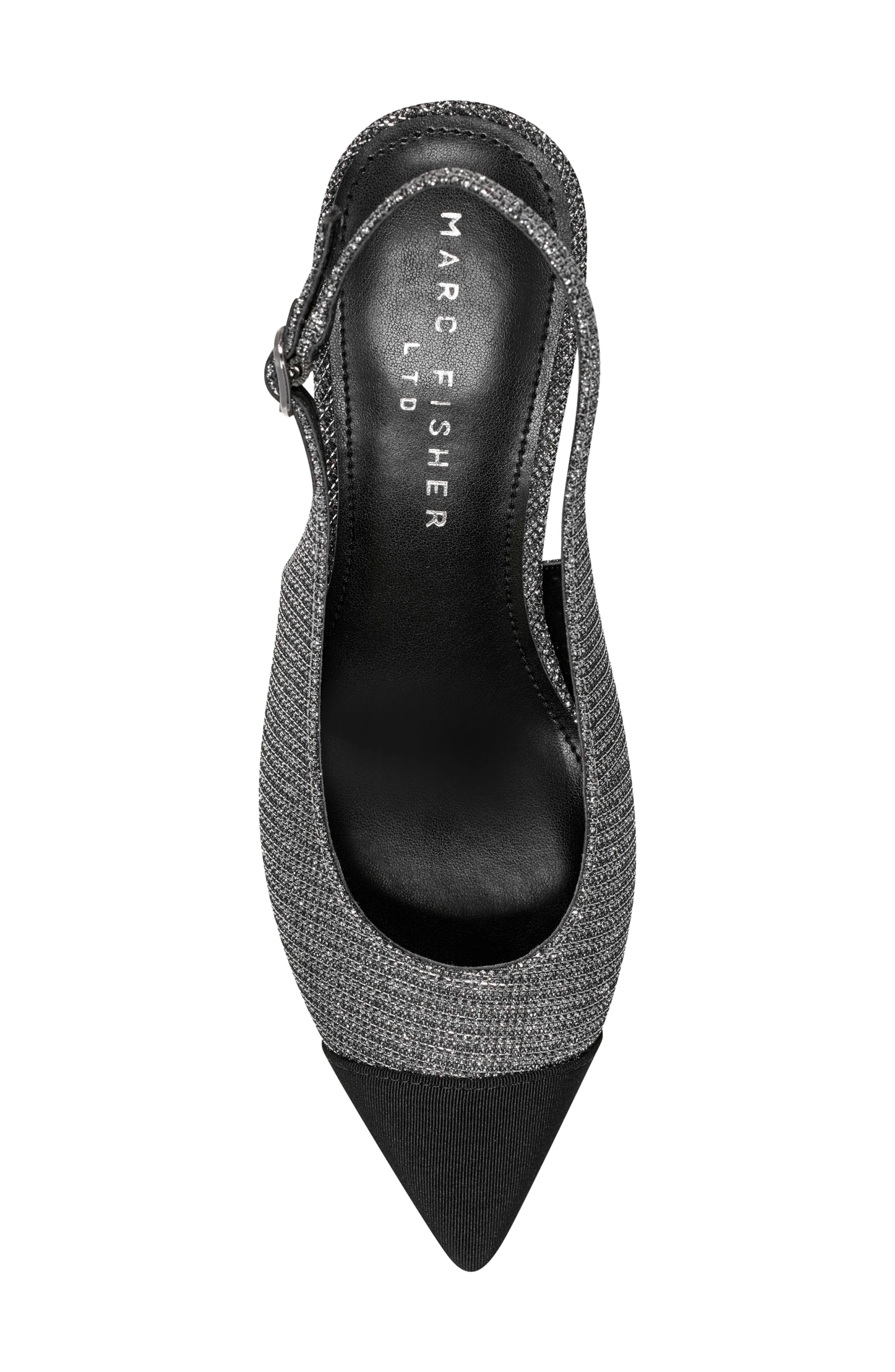 Marc Fisher LTD Blakeley Slingback Pointed Toe Pump, Alternate, color, Silver 040
