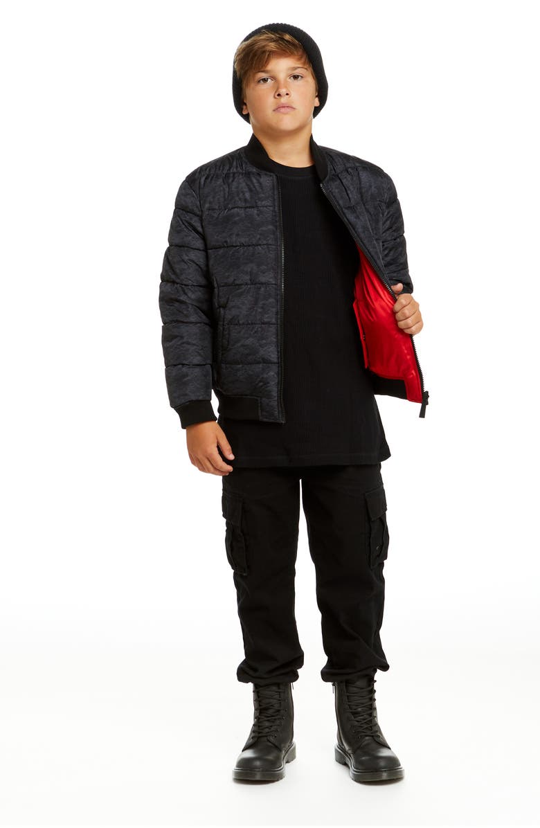 Andy & Evan x SPACEONE Kids' Reversible Bomber Jacket, Alternate, color, Mars Red