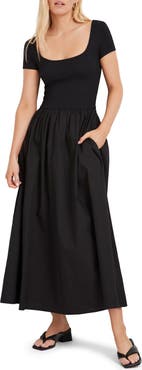 Marcella Sierra Mixed Media Midi Dress