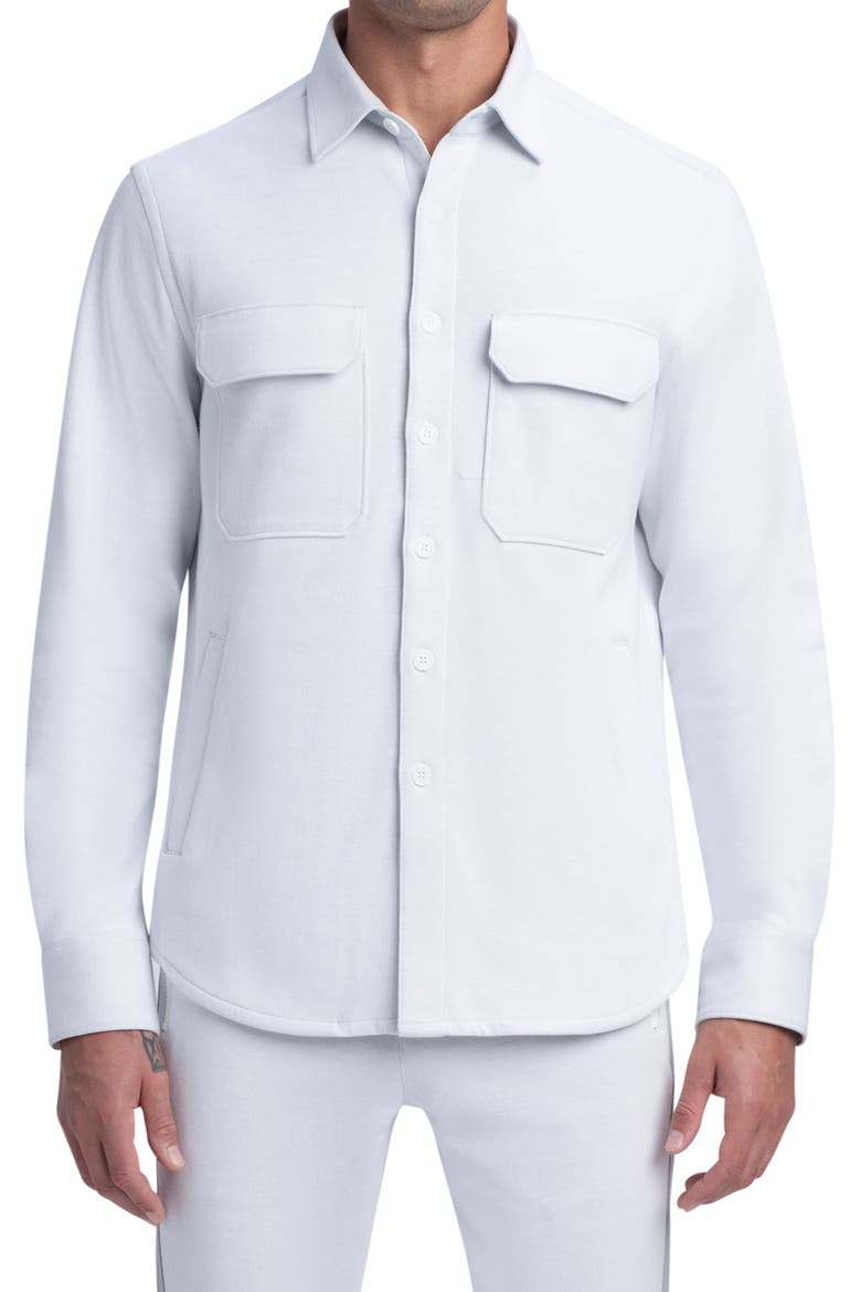 Comfort Stretch Shirt Jacket, Main, color, CHALK